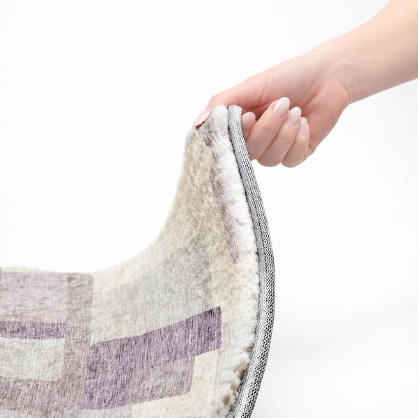Dream Shag Premium Machine Washable Abstract ADS740 Lavender 9 ft. x 12 ft. Area Rug
