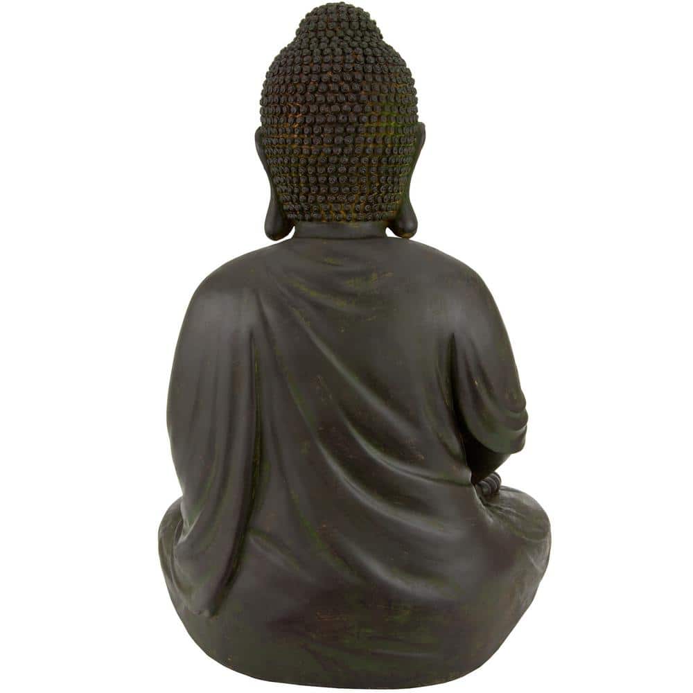 Large Dark Brown Resin Meditating Buddha Statue