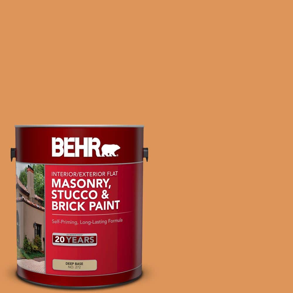 1 gal. #M230-6 Amiable Orange Flat Interior/Exterior Masonry, Stucco and Br