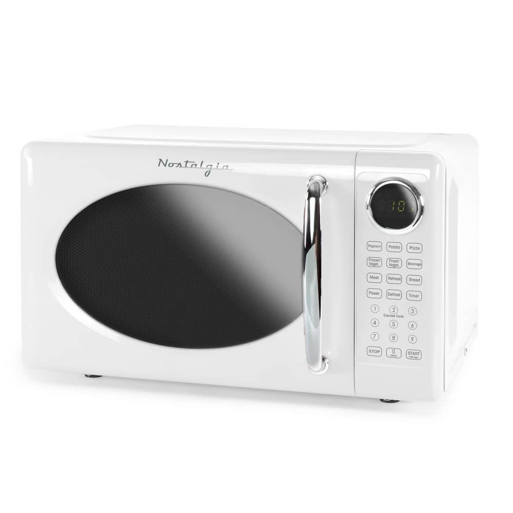 Retro Microwave-0.7 cu. ft. and 700-Watt Countertop Microwave-White