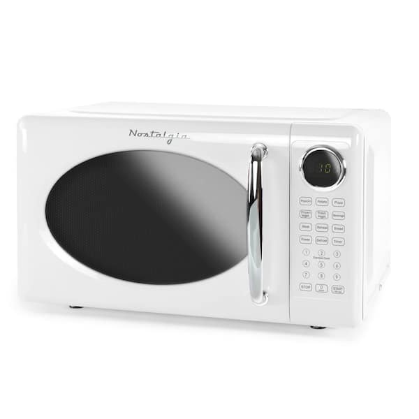 Nostalgia Retro Microwave-0.7 cu. ft. and 700-Watt Countertop Microwave-White