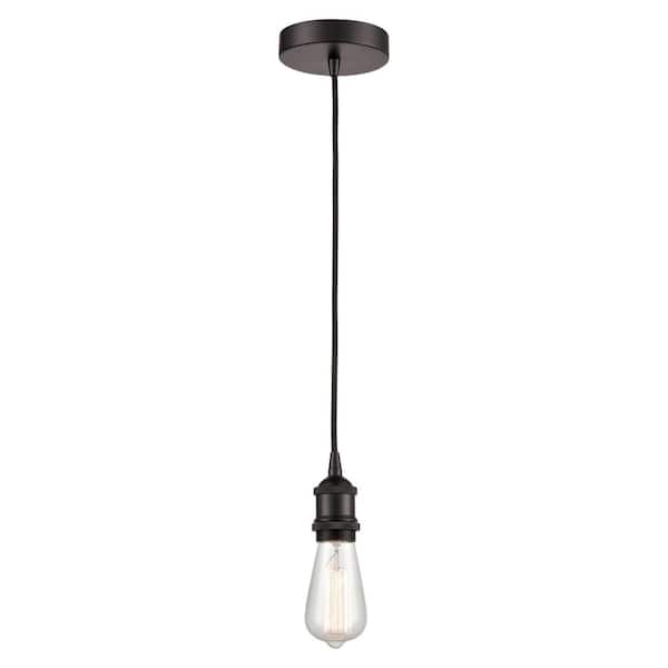 Edison 60-Watt 1-Light Oil Rubbed Bronze Standard Mini Pendant Light
