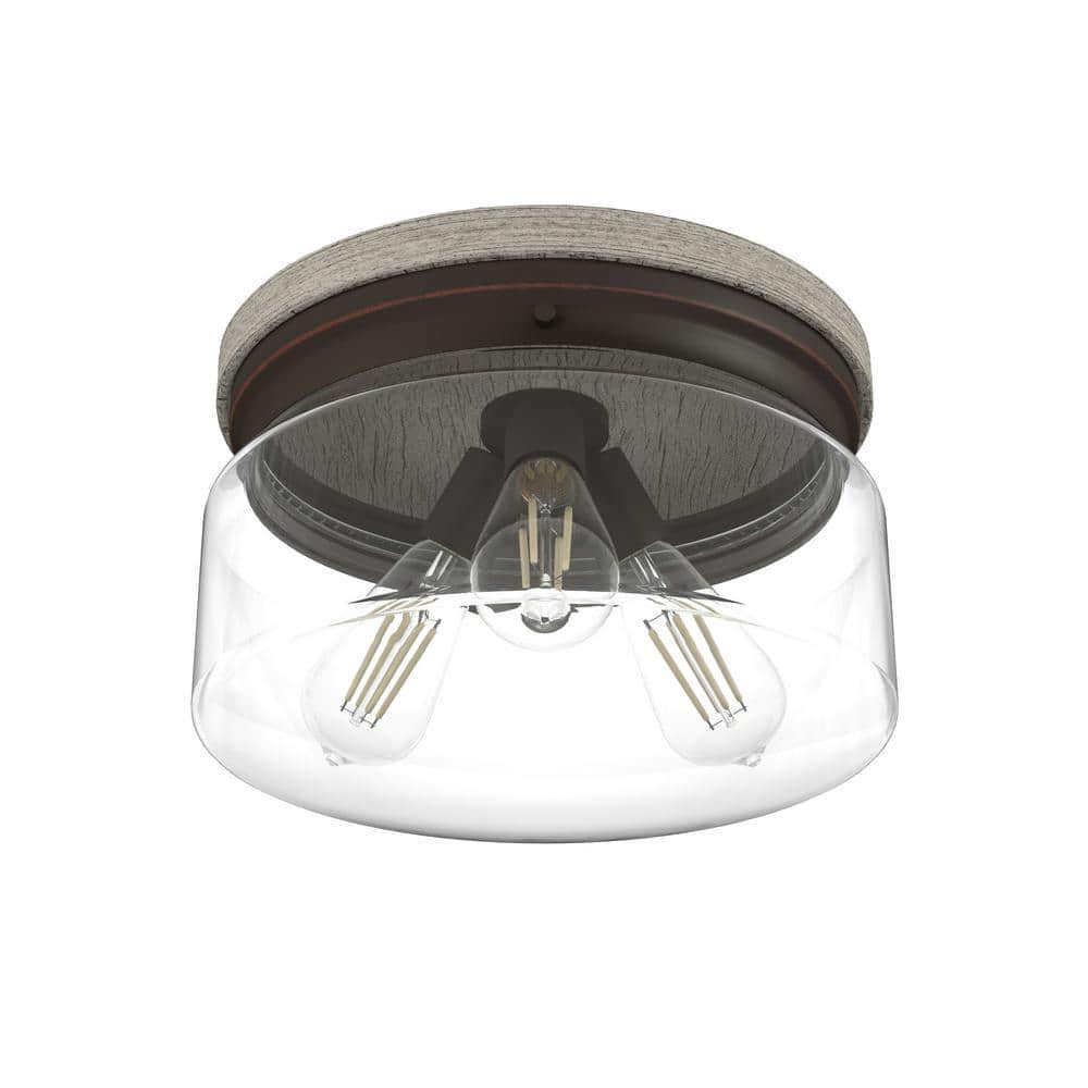 Devon Park Onyx Bengal 13" LED Glass Farmhouse Flush Mount