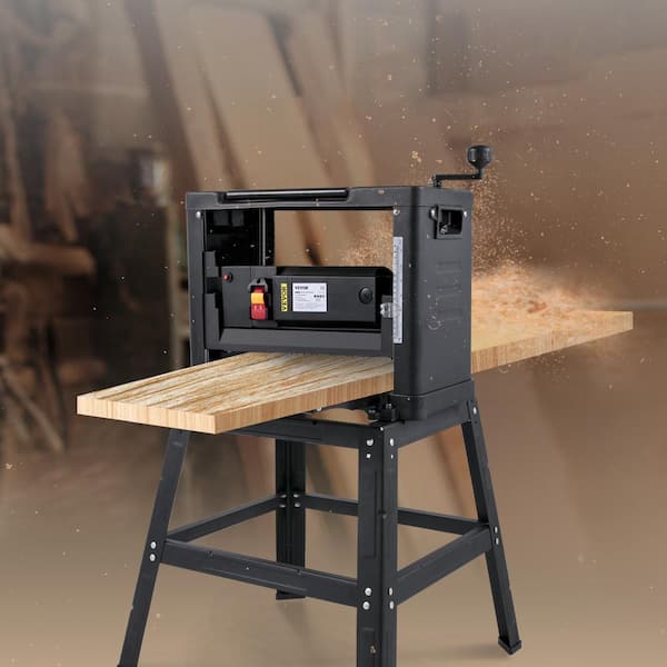 Thickness Planer 12-1/2 in. Wood Planer Foldable 1500-Watts with Dust Exhaust Interface Stand for Woodworking