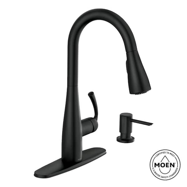 Essie Single-Handle Pull-Down Sprayer Kitchen Faucet with Reflex and Power Clean in Matte Black