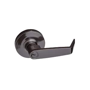 Oil Rubbed Bronze Storeroom Lever Trim with Lock for Panic Exit Device
