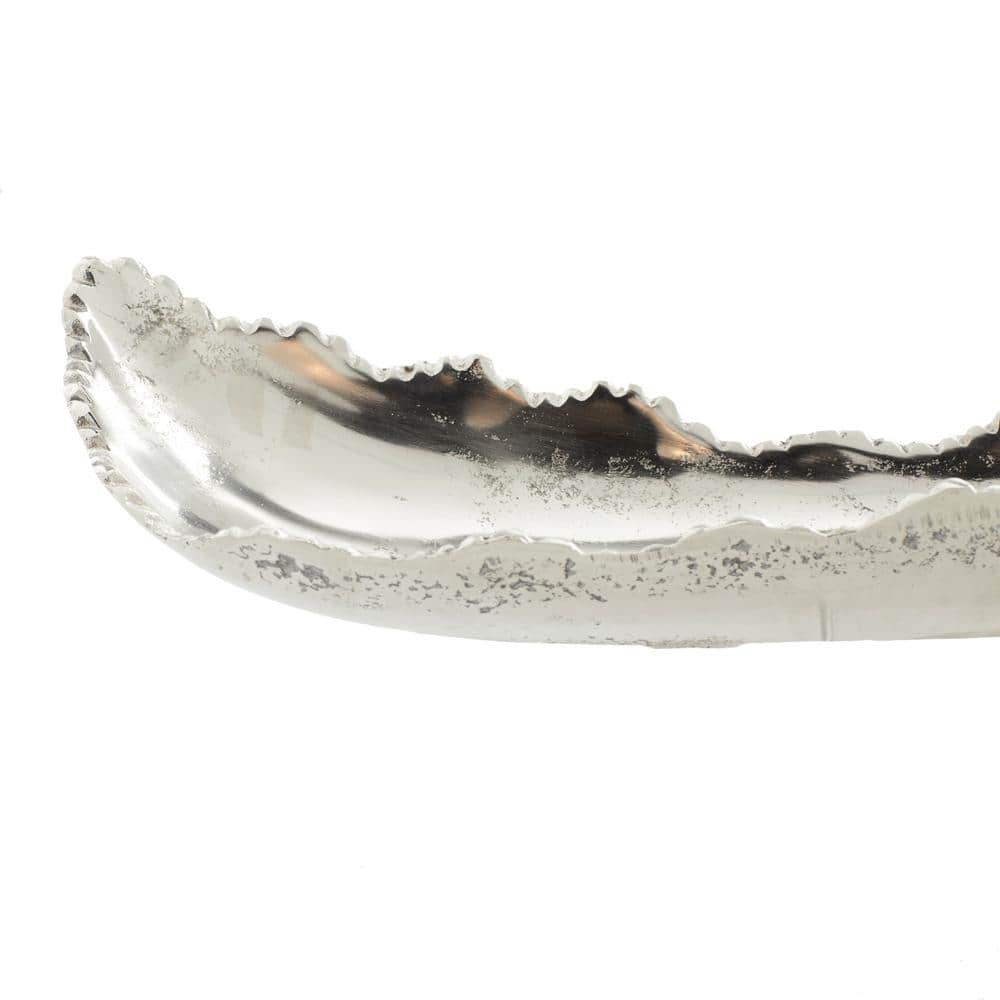 Small Silver Aluminum Zigzag Rim Decorative Tray