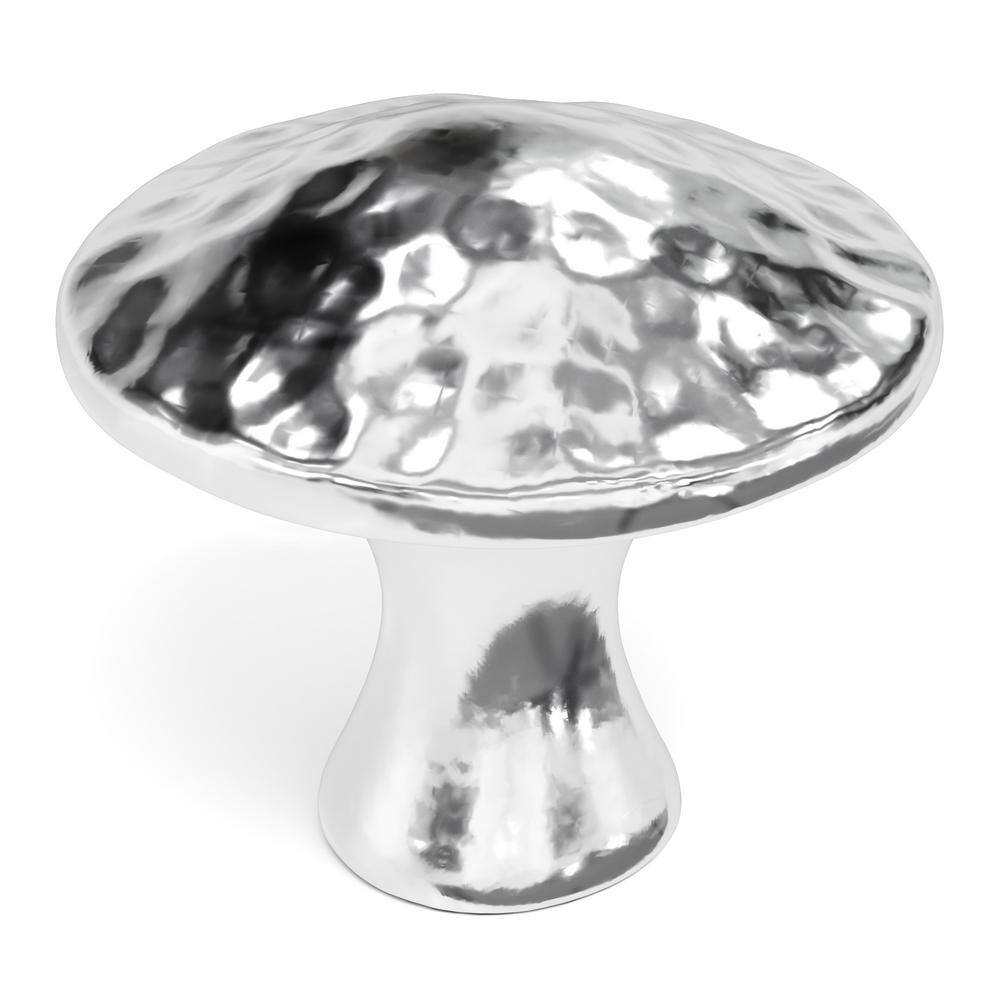 Chrome Round Mushroom Knob with Mounting Hardware