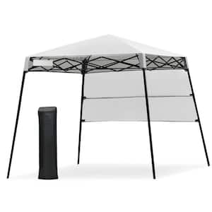 7 ft. x 7 ft. White Pop-up Canopy Tent with Carry Bag and 4 Stakes