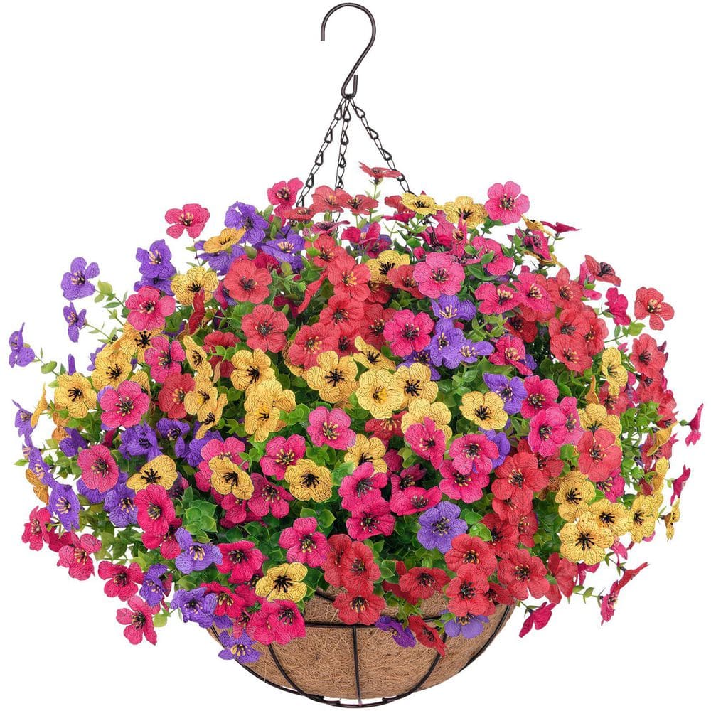 Afoxsos 6.30 in. Mixed Color Artificial Hanging Flowers for