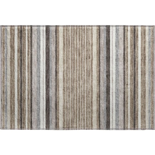 Mayfield Premium Machine Washable Abstract AMF2330 Taupe 3 ft. x 4 ft. Area Rug