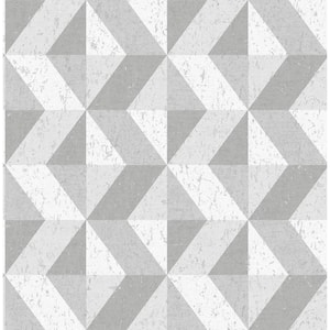 Cerium Grey Concrete Geometric Grey Paper Strippable Roll (Covers 56.4 sq. ft.)