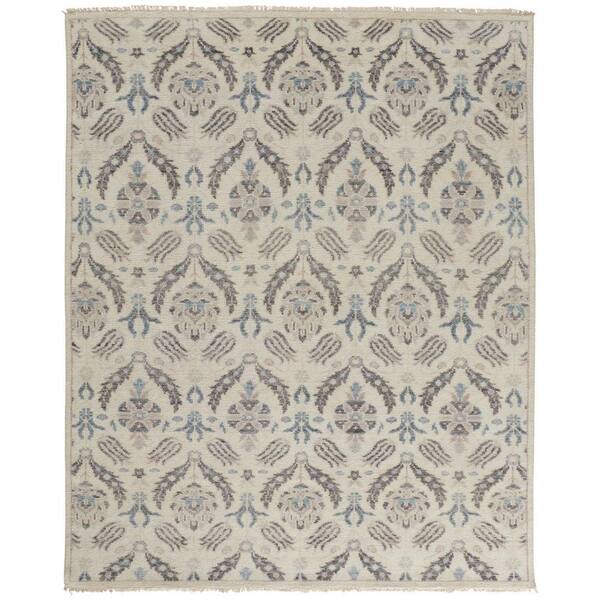 HomeRoots 5 ft. x 8 ft. Gray and Ivory Floral Area Rug 2000513095 - The ...