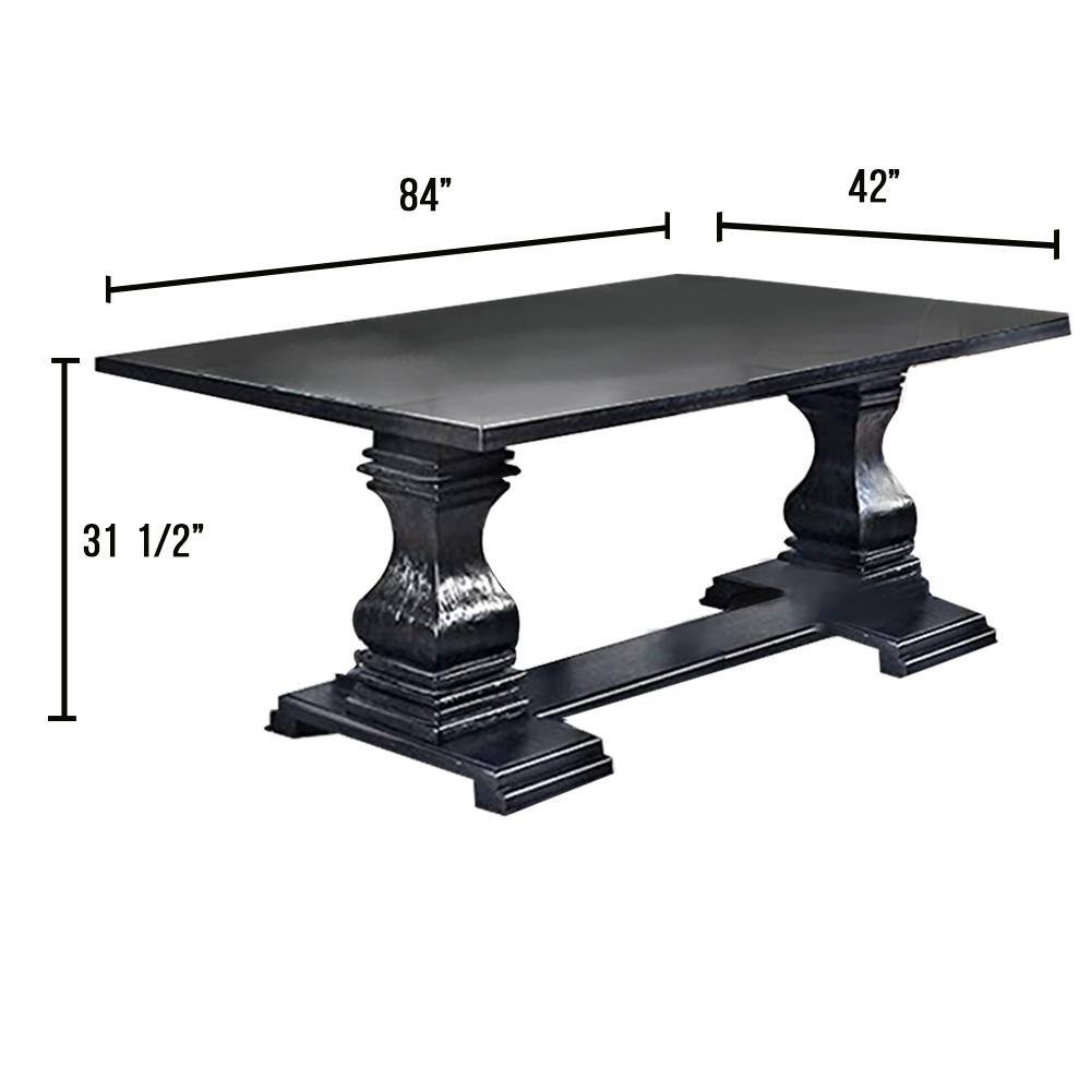 William's Home Furnishing Nerissa Antique Black Dining  Table *incomplete,table top only*