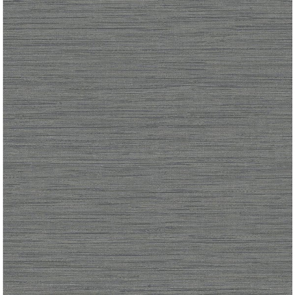 A-Street Prints Sheehan Black Faux Grasscloth Wallpaper Sample