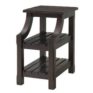 Barn Door 16 in. Espresso Chairside End Table with Power