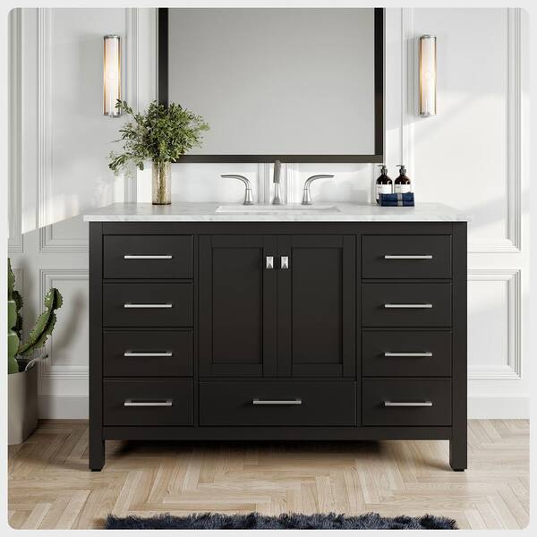 Eviva Aberdeen 48 in. W x 22 in. D x 35 in. H Bath Vanity in Espresso