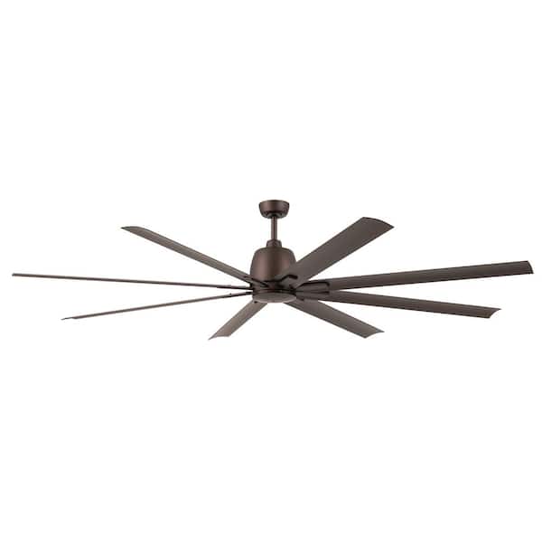 Breda 84 in. Outdoor Satin Natural Bronze Downrod Mount Ceiling Fan with Remote Included for Patios or Porches