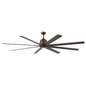 Breda 84 in. Outdoor Satin Natural Bronze Downrod Mount Ceiling Fan with Remote Included for Patios or Porches
