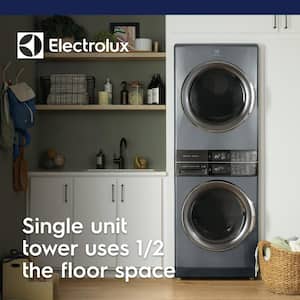 4.5 cu. ft. Stacked Washer and 8.0 cu. ft. Electric Dryer Laundry Tower in White with SmartBoost Premixing, Energy Star