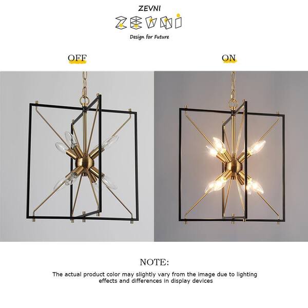 Zevni 8-Light Black Modern Kitchen Island Chandelier, Sputnik