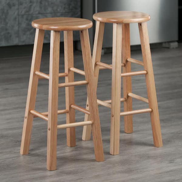 Element 29 in. Natural Bar Stools (Set of 2)