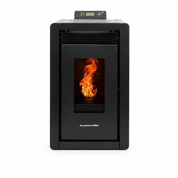 1,500 sq. ft. Small Pellet Stove with a 25 lbs. Hopper in Black