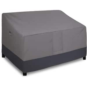 76 in. W x 32.5 in. D x 33 in. H Gray/Dark Gray Waterproof Outdoor Couch Cover, Heavy-Duty 2-Seater Patio Sofa Cover