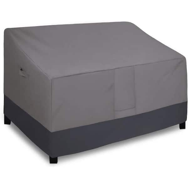 Unbranded 76 in. W x 40 in. D x 33 in. H Gray/Dark Gray Waterproof Outdoor Couch Cover, Heavy-Duty 2-Seater Patio Sofa Cover
