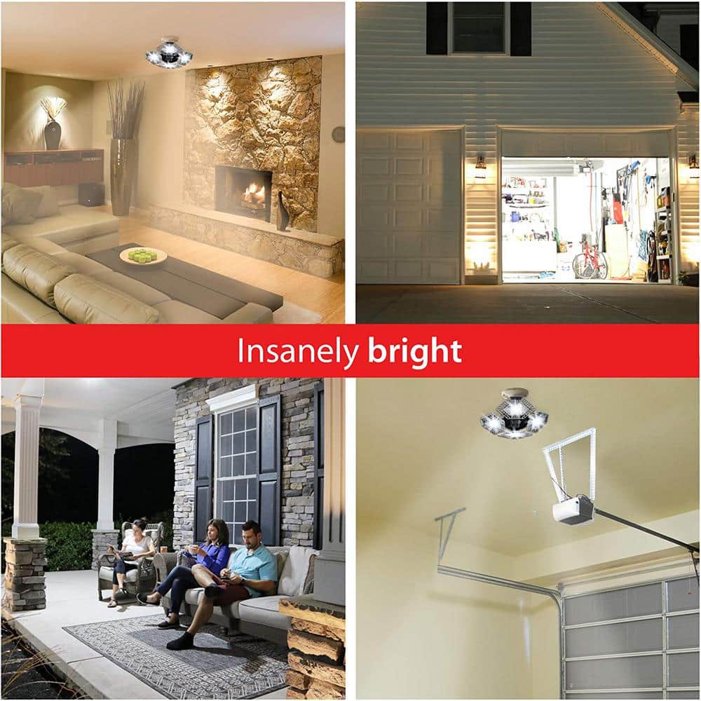 QuadBurst 5500 Lumens White LED Ceiling Light with Adjustable Panels