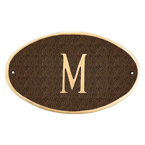 M Restroom Petite Oval Statement Plaque Hammered Bronze