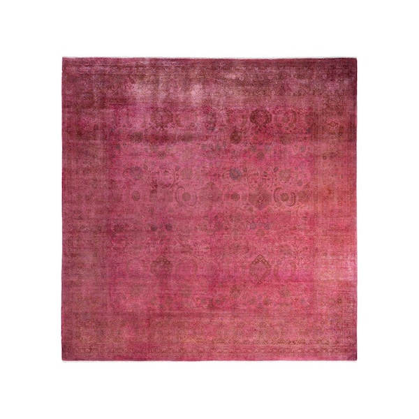 Overdyed Pink 9 ft. x 12 ft. Solid Wool Indoor Area Rug