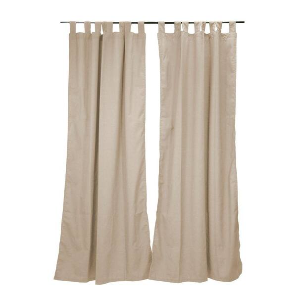 Hampton Bay 50 in. x 96 in. Parchment Outdoor Tab Top Curtain Panel