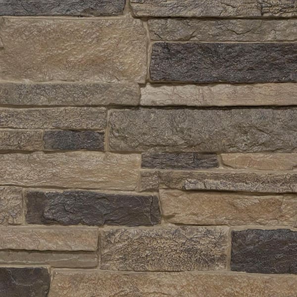 Ekena Millwork SAMPLE - 1-1/4 in. x 9 in. Smokey Ridge Urethane Acadia Ledge Stacked Stone, StoneWall Faux Stone Siding Panel Moulding