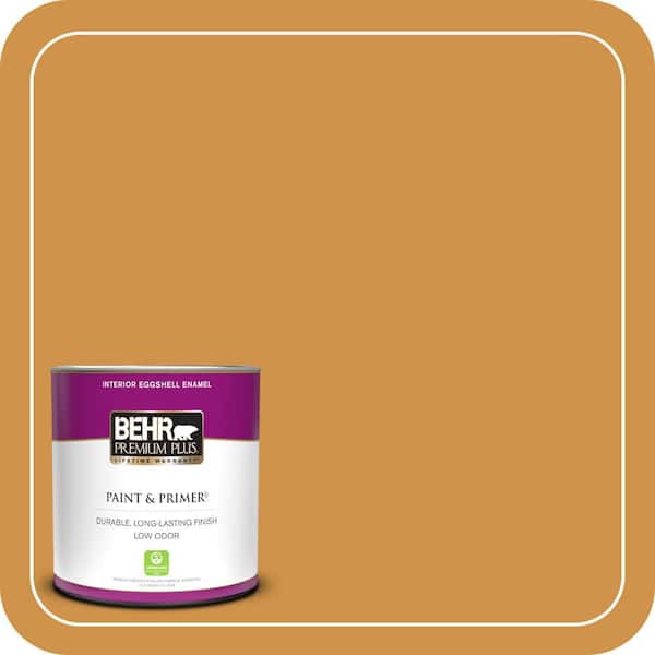 BEHR PREMIUM PLUS 1 qt. #M260-6 Sweet Mustard Eggshell Enamel Low Odor Interior Paint & Primer