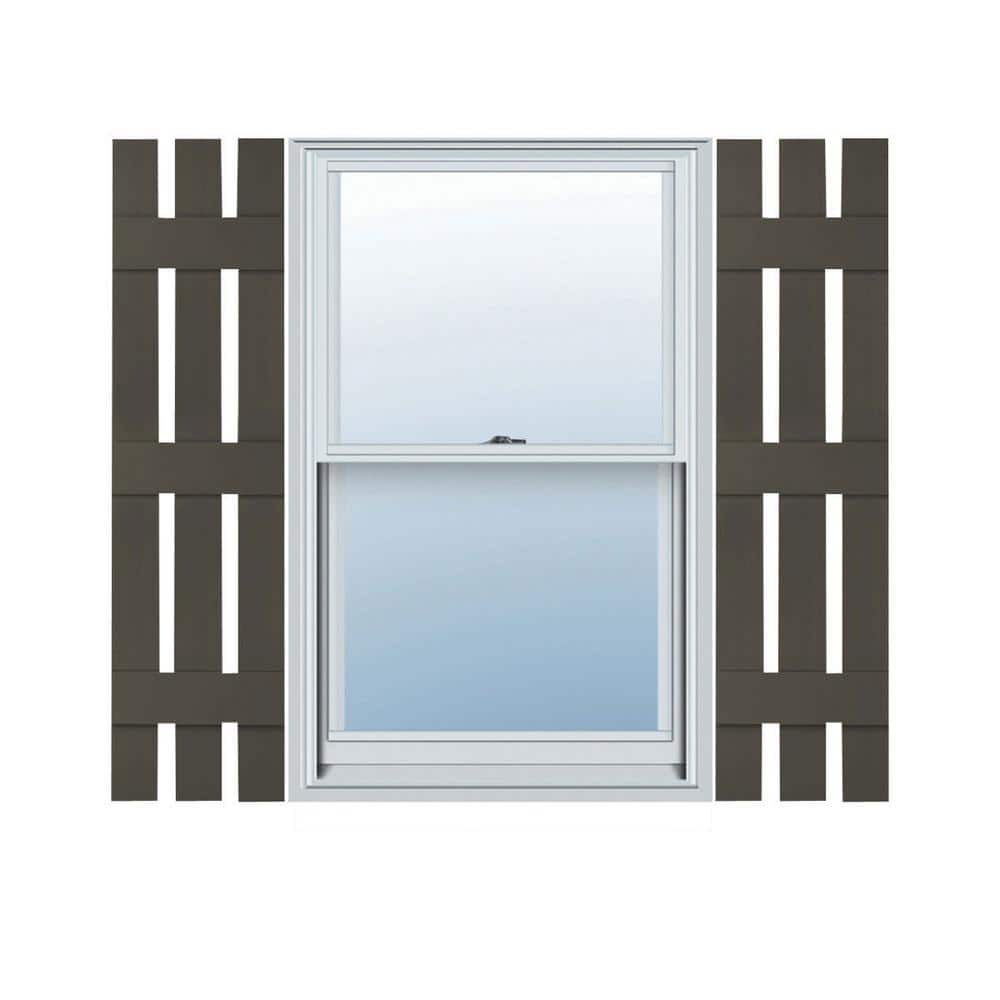 12 in. x 59 in. Lifetime Vinyl Standard Three Board Spaced Board and Batten Shutters Pair Musket Brown price history on PriceWatchPro