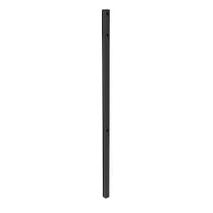 Athens 6 ft. H x 2 in. W x 0.060 Thick Gloss Black Aluminum Flat Top Design Fence End Post