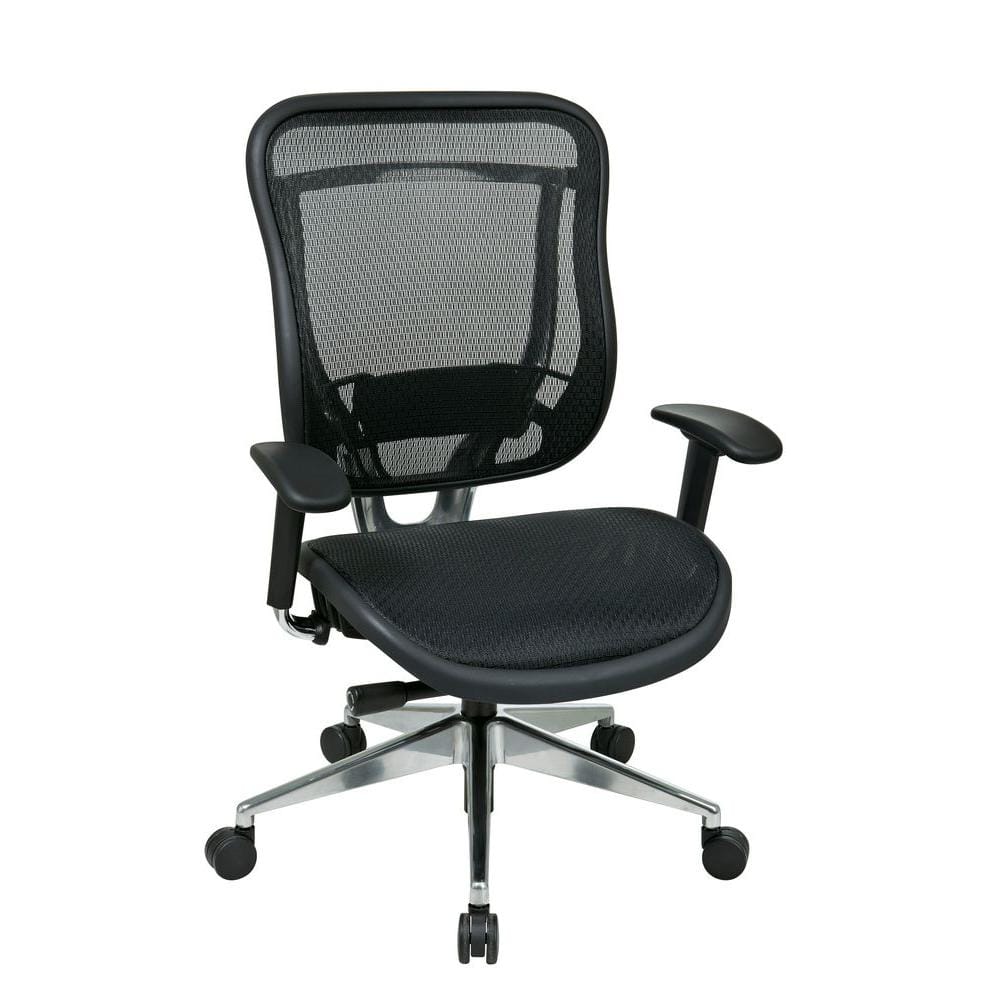 Office Star Products Work Smart Ventilated Seating Series Executive  Manager's Mesh Chair In Black with Nylon Base EM98910-3 - The Home Depot