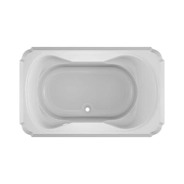 JACUZZI MARINEO 66 in. x 42 in. Acrylic Rectangular Drop-in Center Drain Soaking Bathtub in White