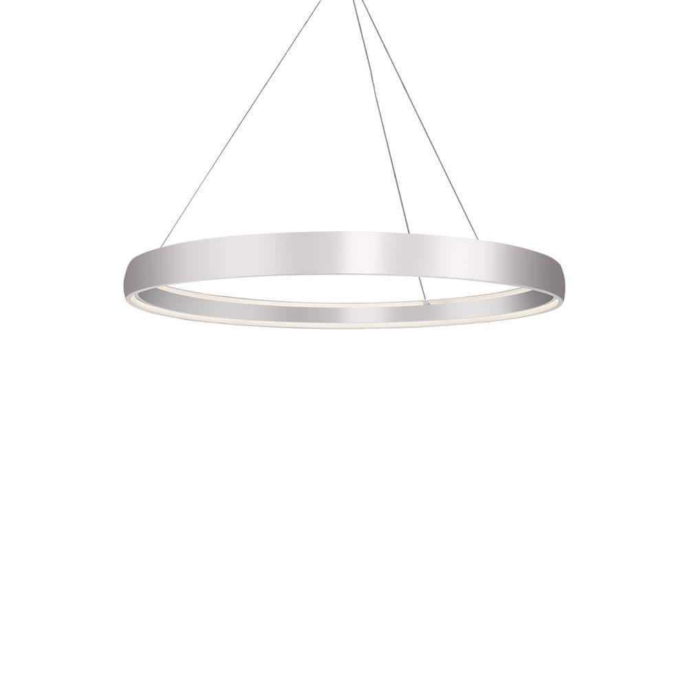 Halo Brushed Silver Aluminum LED Pendant Light