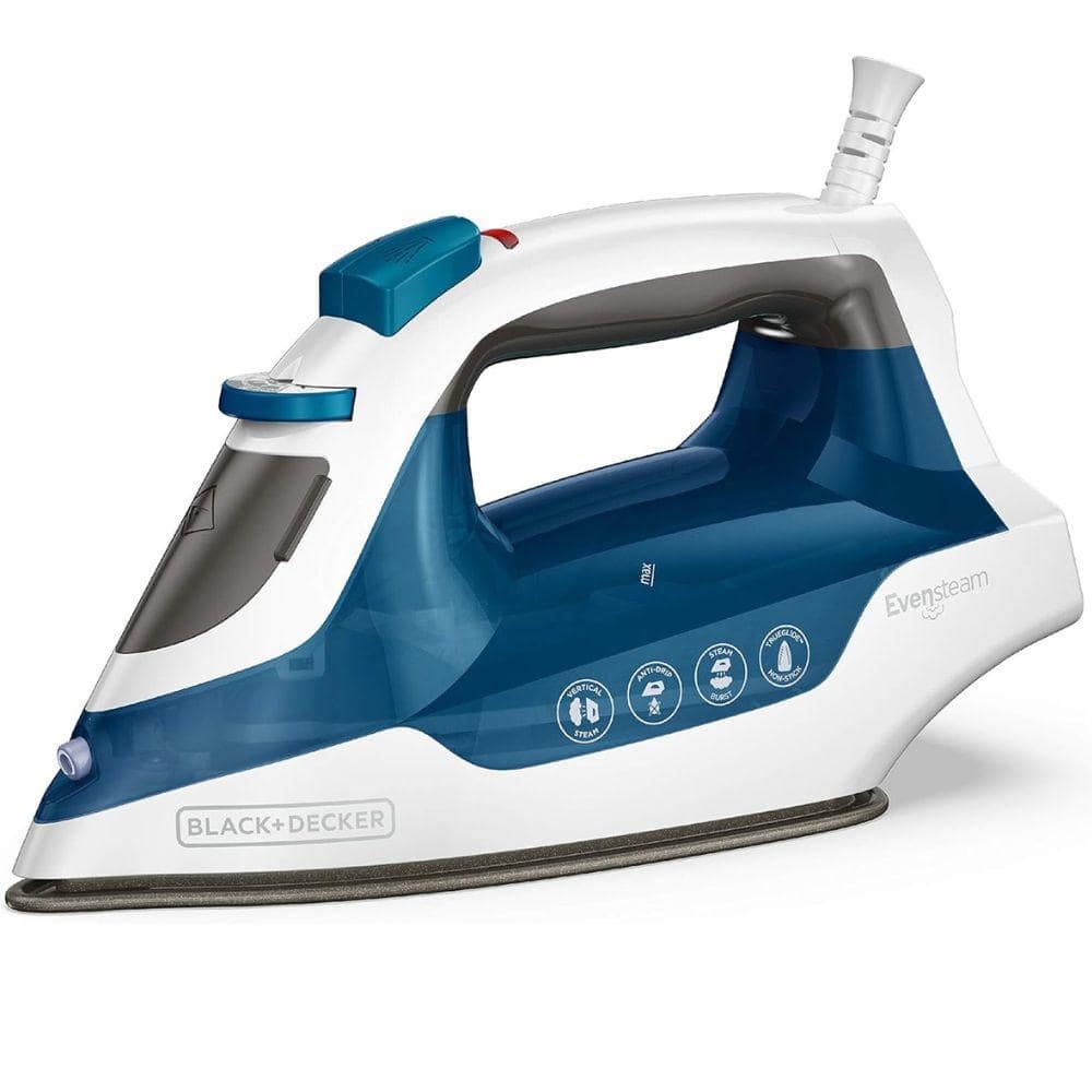 Easy Steam Iron with True Glide Non-Stick Soleplate in Black