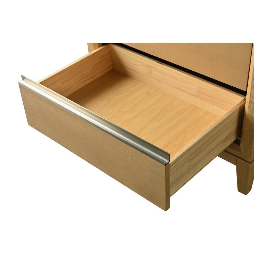 Natural Oak 30" Single Bathroom Vanity with Marble Top