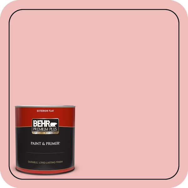 BEHR PREMIUM PLUS 1 qt. #CE-01 Alpenglow Flat Exterior Paint & Primer