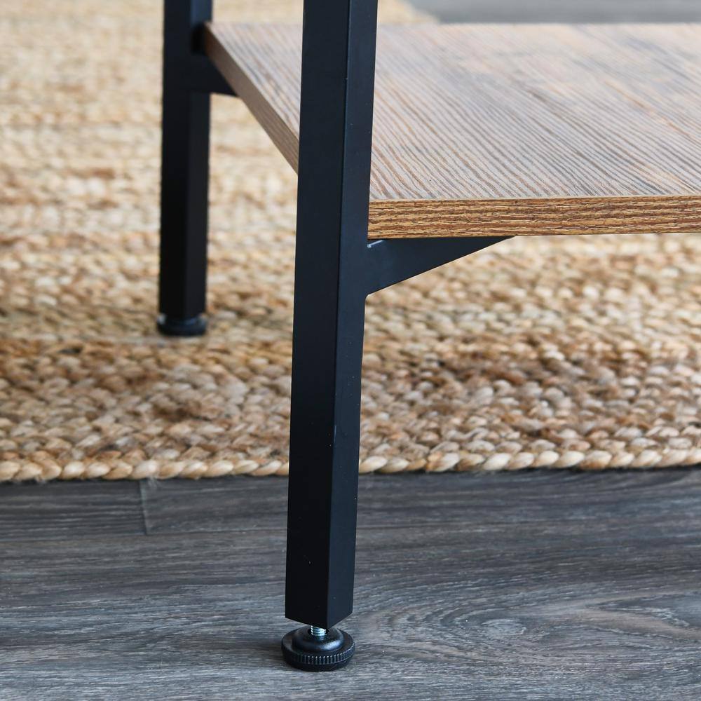 Rustic Hickory Architectural Multi-Tier Wood TV Stand