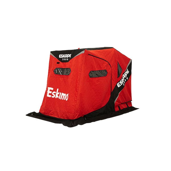 Eskimo Eskape 2000 Sled Ice Fishing Shelter, Insulated, Red/Black, Two  Person, 44100 44100 - The Home Depot