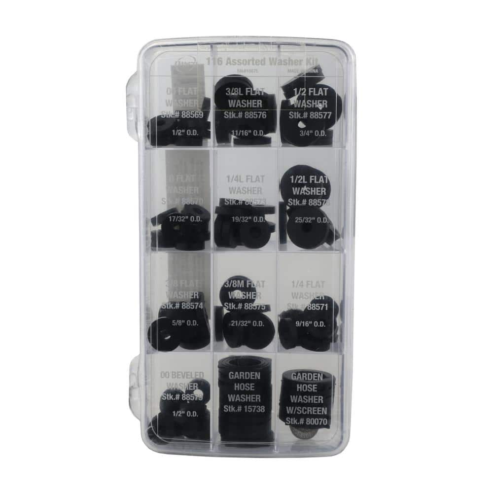 Danco Assorted Synthetic Rubber Washer Kit for Faucets, 116-Pack