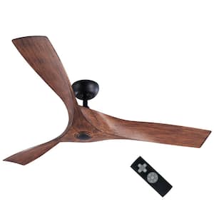 52 in. Brown Ceiling Fan with Remote Control