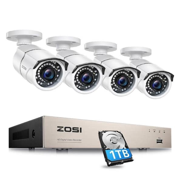 ZOSI 8-Channel 5MP-Lite 1TB DVR Security Camera System with 4
