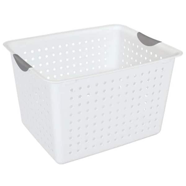 Sterilite 11 In D X 4 H 8 W White Plastic Cube Storage Bin 6 16288006 The Home Depot White Plastic Cube Storage Bin, Plastic Cube Storage Bin With Lid