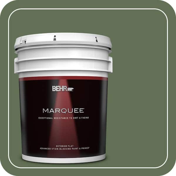 BEHR MARQUEE 5 gal. #QE-39 Willow Leaf Flat Exterior Paint & Primer